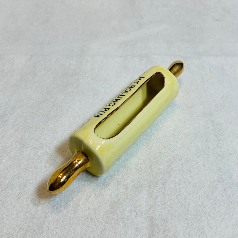 Ceramic Rolling Pin Recipe or Business Card Holder - Picture 6 of 9